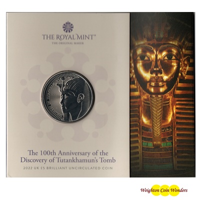 2022 BU £5 Coin Pack - Tutankhamun's Tomb  2022 BU £5 Coin Pack - Tutankhamun's Tomb